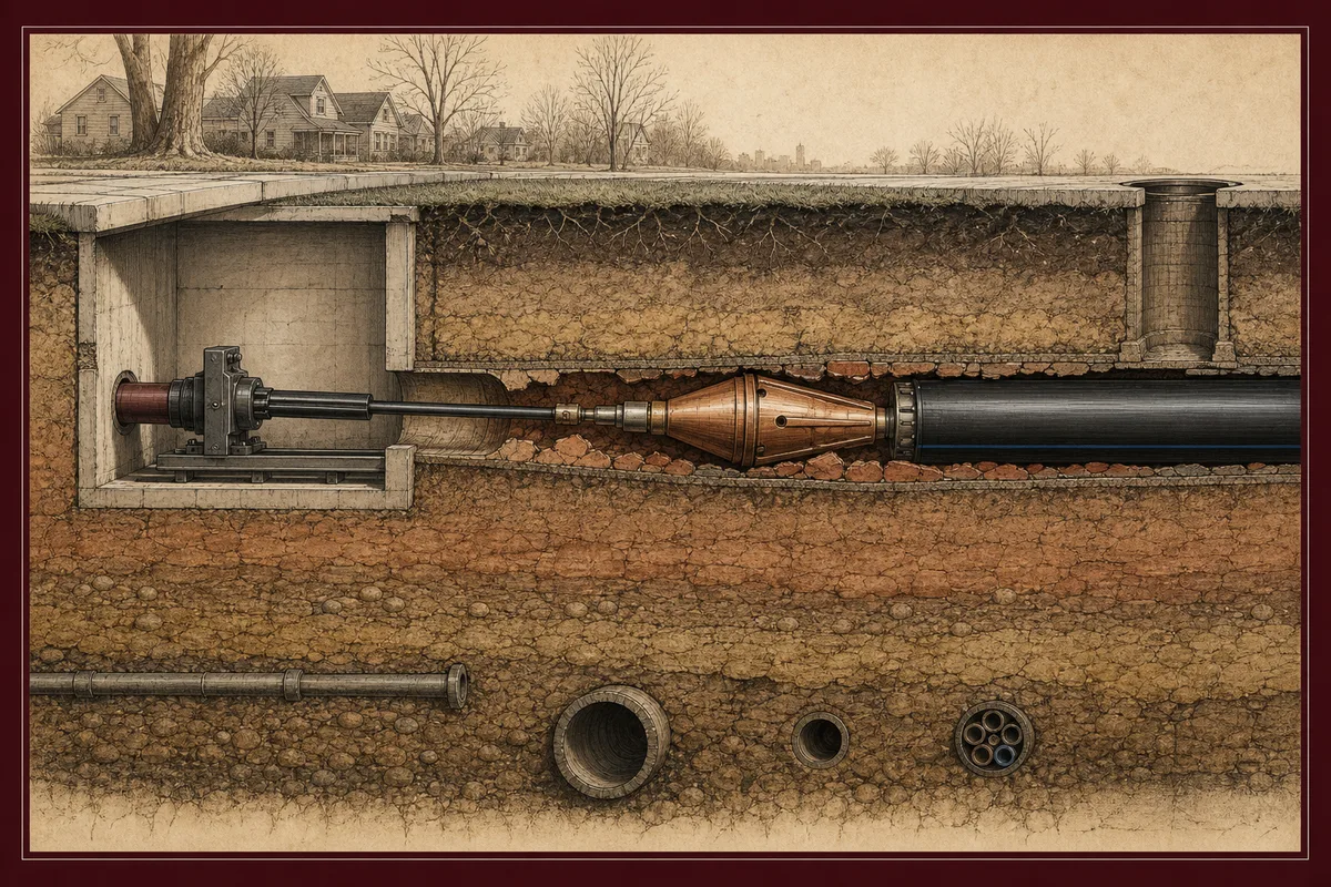 Pipe Bursting planning reference for an Amherst buried pipe
